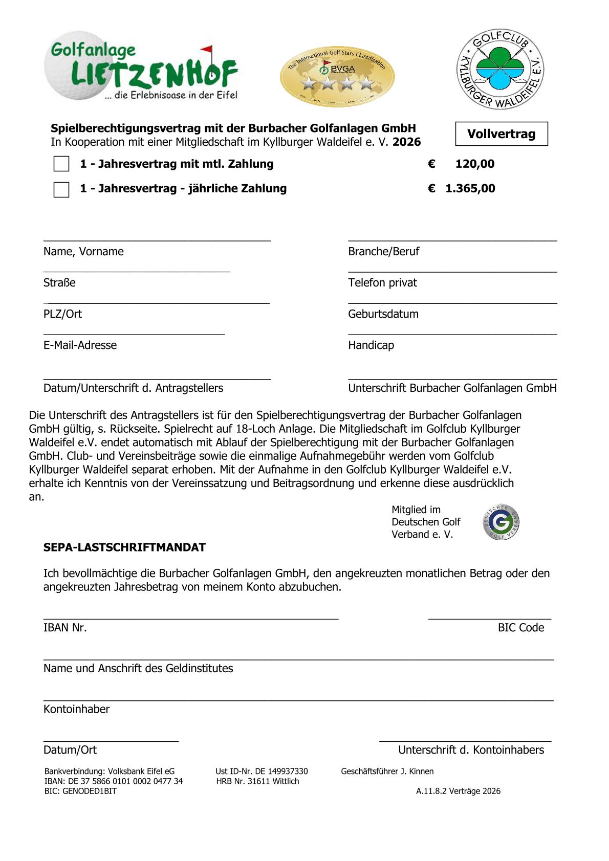 Spielberechtig. neu Vollvertrag 2025 1 Jahr jahrl. u monatl. ab 01.01.2025 4 2